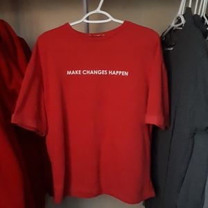 ZARA Red Graphic T-Shirt